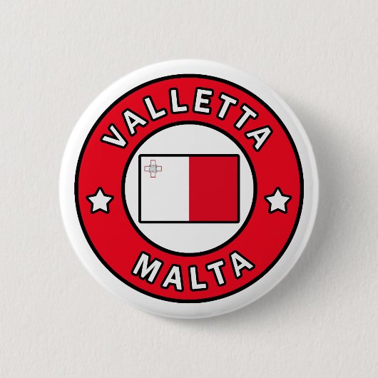 Badge Rond 5 Cm La Valette Malte (Devant)