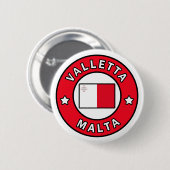 Badge Rond 5 Cm La Valette Malte (Devant & derrière)