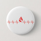 Badge Rond 5 Cm La Vendée, rythme mon coeur (Devant)