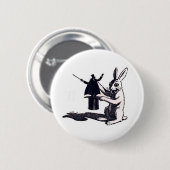 Badge Rond 5 Cm La vengeance du lapin (Devant & derrière)