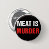 Badge Rond 5 Cm La viande est meurtre (Devant & derrière)