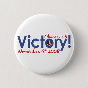 Badge Rond 5 Cm La victoire Obama gagne 2008