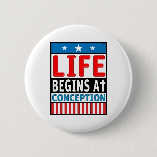 Badge Rond 5 Cm La Vie Commence À La Conception (Devant)