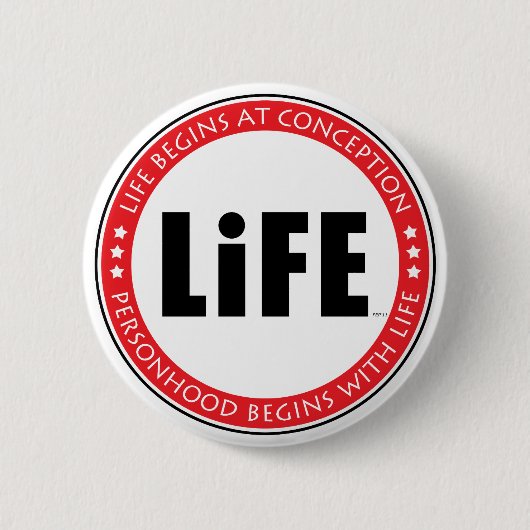 Badge Rond 5 Cm La Vie Commence À La Conception (Devant)