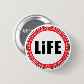 Badge Rond 5 Cm La Vie Commence À La Conception (Devant & derrière)