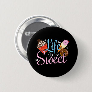 Badge Rond 5 Cm La vie de gourmand est douce Citation de cuisson -