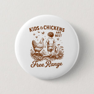 Badge Rond 5 Cm La vie des enfants de la ferme de Homestead et des