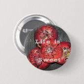 Badge Rond 5 Cm La vie est douce : Apple et Floral Motif Design (Devant & derrière)