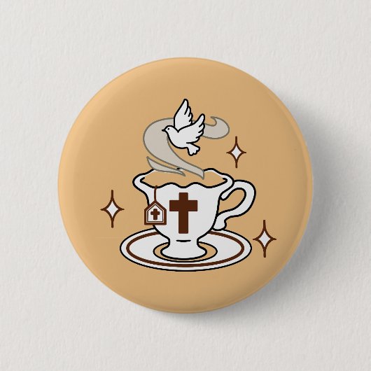 Badge Rond 5 Cm La vie est douce avec Jésus - Christian Faith Tea  (Devant)