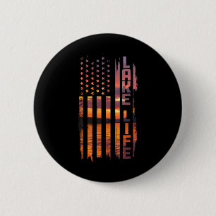 Badge Rond 5 Cm La vie est meilleure sur le ponton du lac Pontoon
