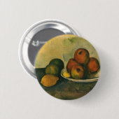 Badge Rond 5 Cm La vie morte avec les pommes par Paul Cezanne (Devant & derrière)