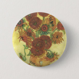 Badge Rond 5 Cm La vie toujours : Tournesols