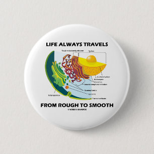 Badge Rond 5 Cm La vie voyage toujours de rugueux à lisse