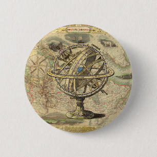 Badge Rond 5 Cm La vieille Amérique britannique Explorez la carte 