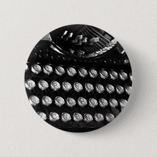 Badge Rond 5 Cm La vieille machine à écrire verrouille le bouton