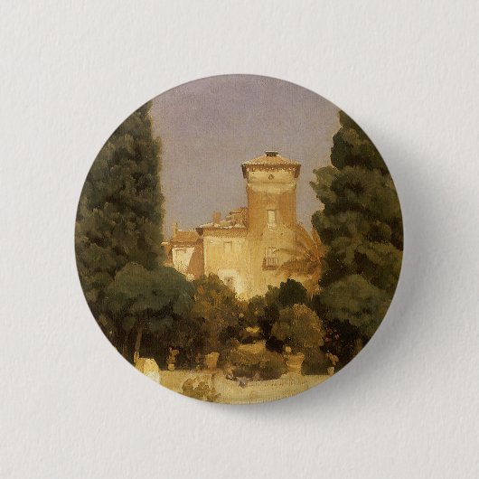 Badge Rond 5 Cm La Villa Malte, Rome par Lord Frederic Leighton (Devant)