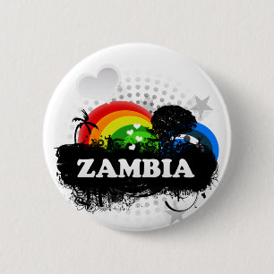 Badge Rond 5 Cm La Zambie fruitée mignonne
