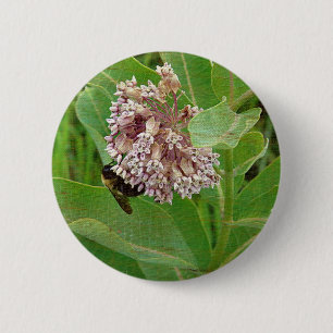 Badge Rond 5 Cm L'abeille bourdrée sur l'algue