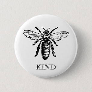 Badge Rond 5 Cm L'abeille vintage soit bouton aimable