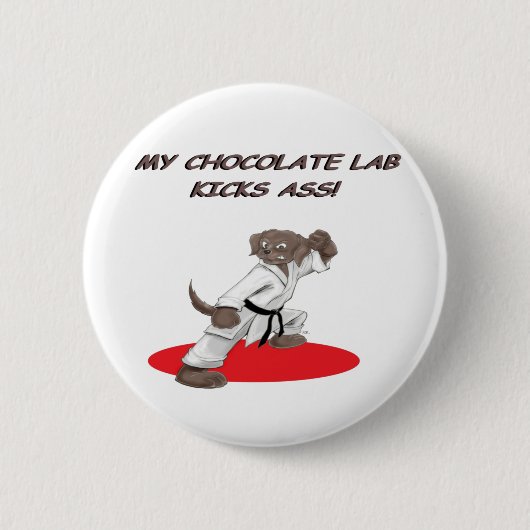 Badge Rond 5 Cm Laboratoire de karaté de chocolat (Devant)