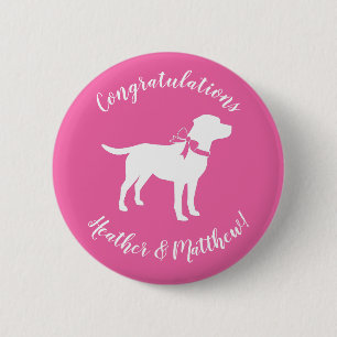 Badge Rond 5 Cm Labrador Chien Baby shower Rose Girl Lab
