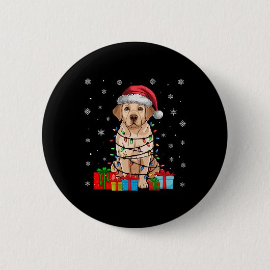 Badge Rond 5 Cm Labrador Chien laide Xmas éclat Père Noël Labrador (Devant)