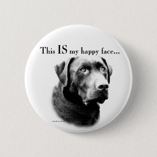 Badge Rond 5 Cm Labrador Joyeux visage (Devant)