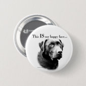 Badge Rond 5 Cm Labrador Joyeux visage (Devant & derrière)