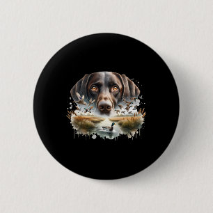 Badge Rond 5 Cm Labrador Retriever Avec Des Canards Mallard Chasse
