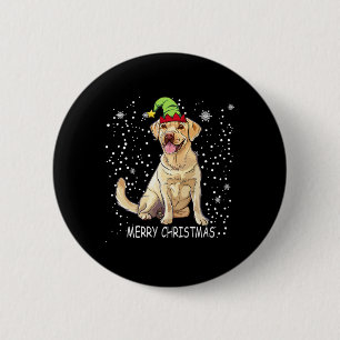 Badge Rond 5 Cm Labrador Retriever Chien Tree Noël Sweat Noël Noël