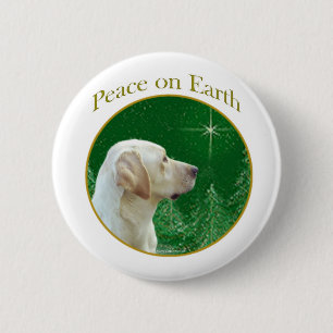 Badge Rond 5 Cm Labrador Retriever (jaune) Peace