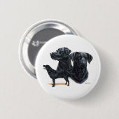 Badge Rond 5 Cm Labrador retriever noir (Devant & derrière)