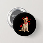 Badge Rond 5 Cm Labrador Retriever Valentines Day Dog Lover Heart  (Devant & derrière)