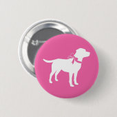 Badge Rond 5 Cm Labrador Theme Chien Baby shower Pink Lab (Devant & derrière)