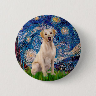 Badge Rond 5 Cm Labrador (Y7) - Nuit étoilée