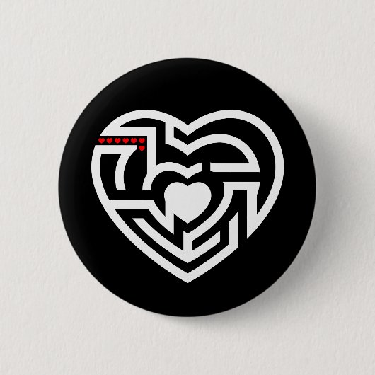 Badge Rond 5 Cm labyrinthe d'amour (Devant)