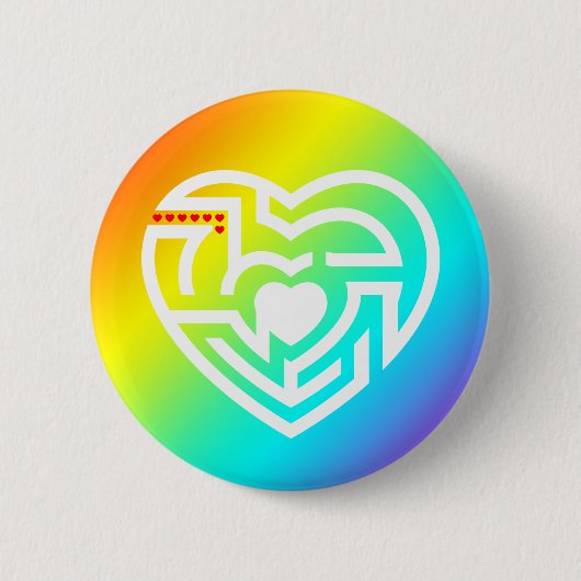 Badge Rond 5 Cm labyrinthe d'amour (Devant)