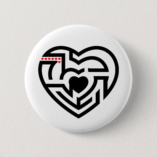 Badge Rond 5 Cm labyrinthe d'amour (Devant)