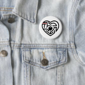 Badge Rond 5 Cm labyrinthe d'amour (En situation)