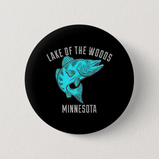 Badge Rond 5 Cm Lac des Bois Minnesota Walleye Fishing (Devant)