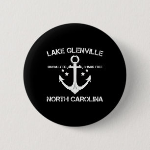 Badge Rond 5 Cm Lac Glenville Caroline du Nord Camping de pêche dr