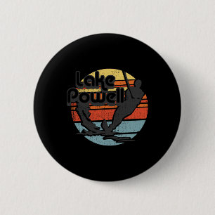 Badge Rond 5 Cm Lac Powell Arizona Ski nautique Retro Gif Vintage