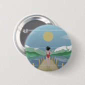 Badge Rond 5 Cm Lac Rotoiti Nouvelle-Zélande (Devant & derrière)