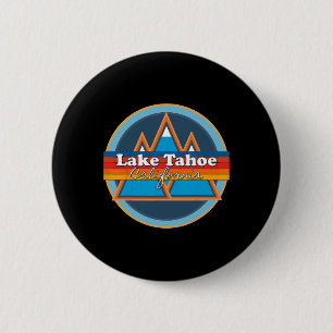 Badge Rond 5 Cm Lac Tahoe Californie, Ski, Planche à Neige, Vacanc