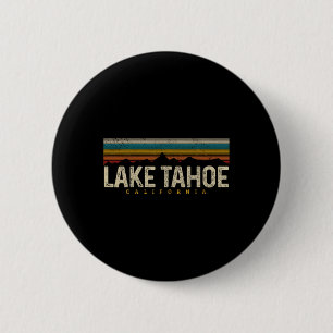 Badge Rond 5 Cm Lac Tahoe Montagnes Vintage Randonnée Camping Rétr