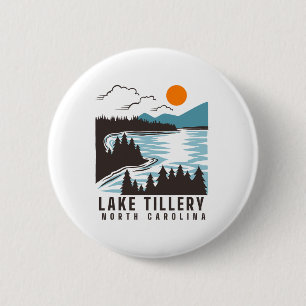 Badge Rond 5 Cm Lac Tillery Caroline du Nord Été Vie de lac Bateau
