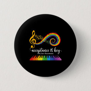Badge Rond 5 Cm L'acceptation est la clé professeur de musique sen