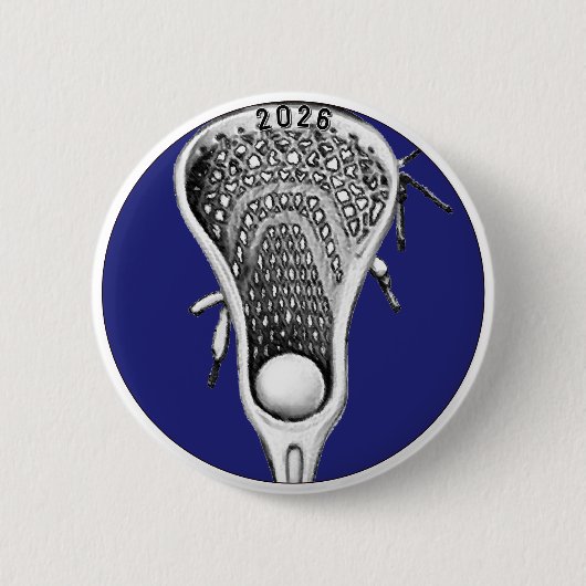 Badge Rond 5 Cm Lacrosse Blue Team Gifts (Devant)