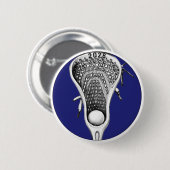 Badge Rond 5 Cm Lacrosse Blue Team Gifts (Devant & derrière)