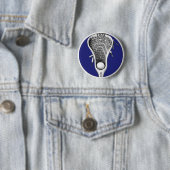 Badge Rond 5 Cm Lacrosse Blue Team Gifts (En situation)